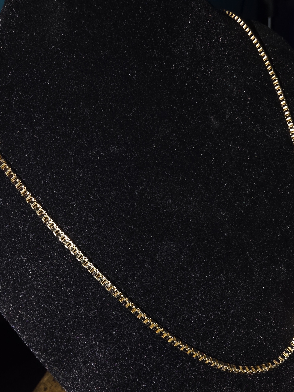 14k Gold Vermeil Box Link Necklace - Picture 2 of 2